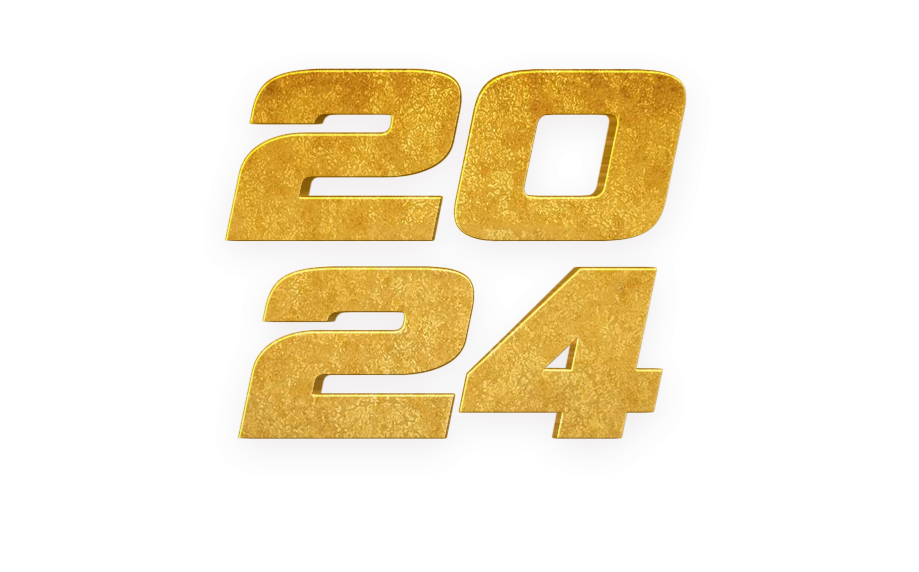 🔥 3D Gold Meta 2024 Number PNG Download BackgroundDb