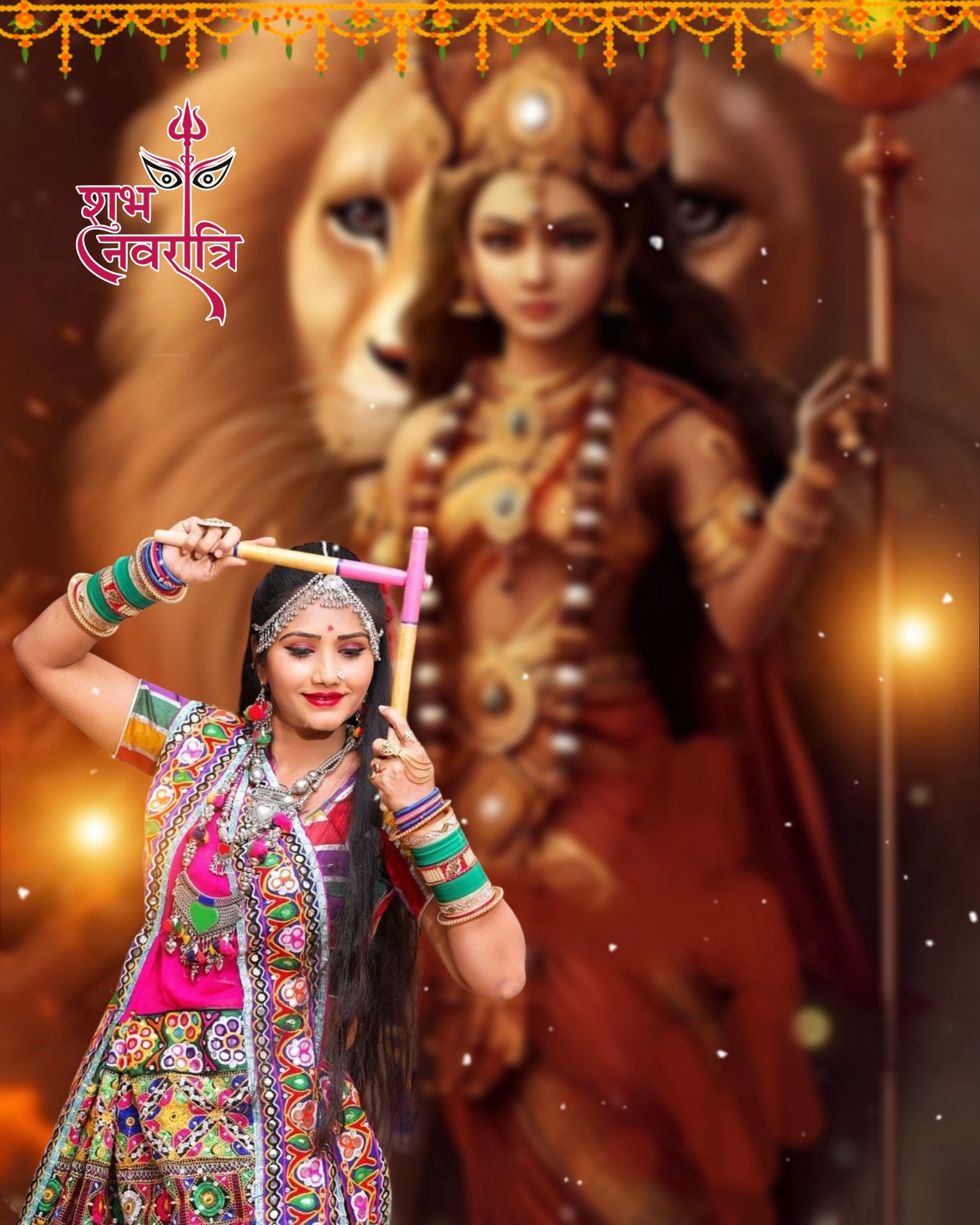 🔥 Navratri Maa Durga With Girl Play Dandiya Cb Editing Background Backgrounddb 0531