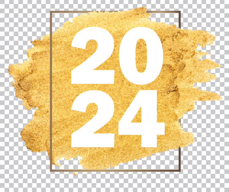 🔥 Gold Glitter Happy New Year 2024 Number PNG Images BackgroundDb