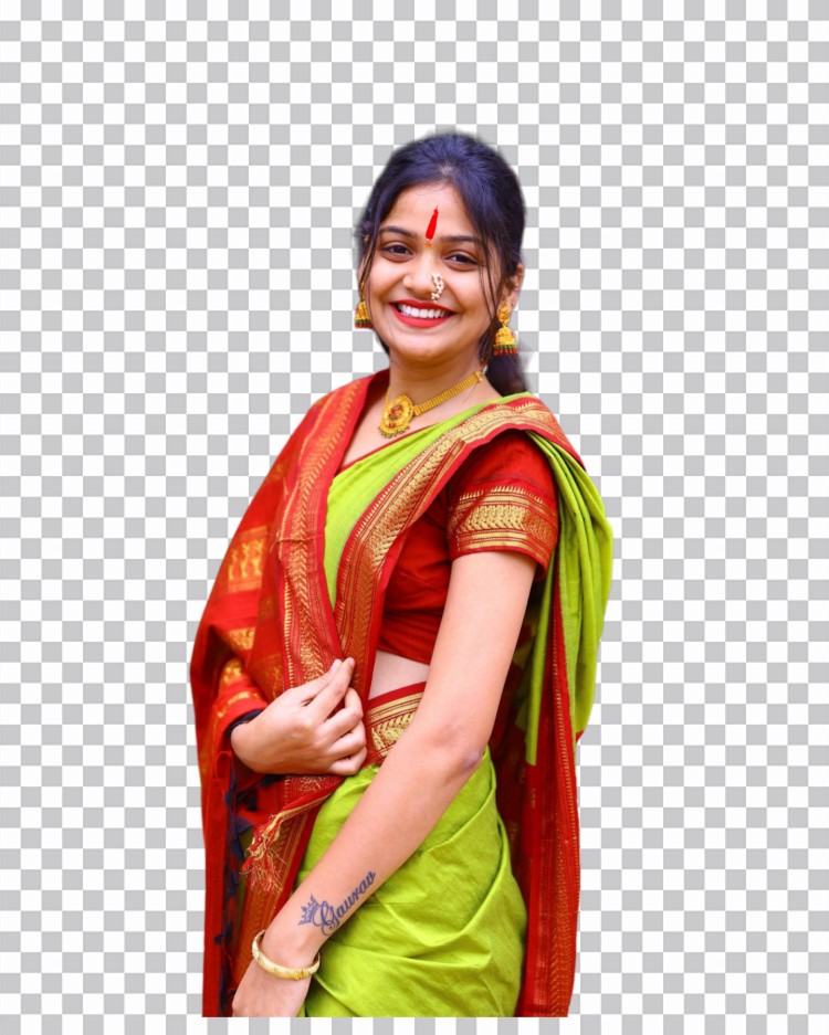 🔥 Indian Marathi Girl In A Colorful Dress PNG Images (2) | BackgroundDb